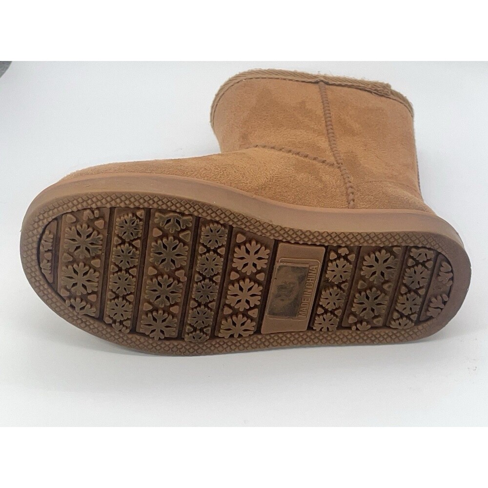 Girls Winter Boots Faux Suede Faux Fur Lined Chestnut Brown Size 11.5 Youth - Picture 5 of 5